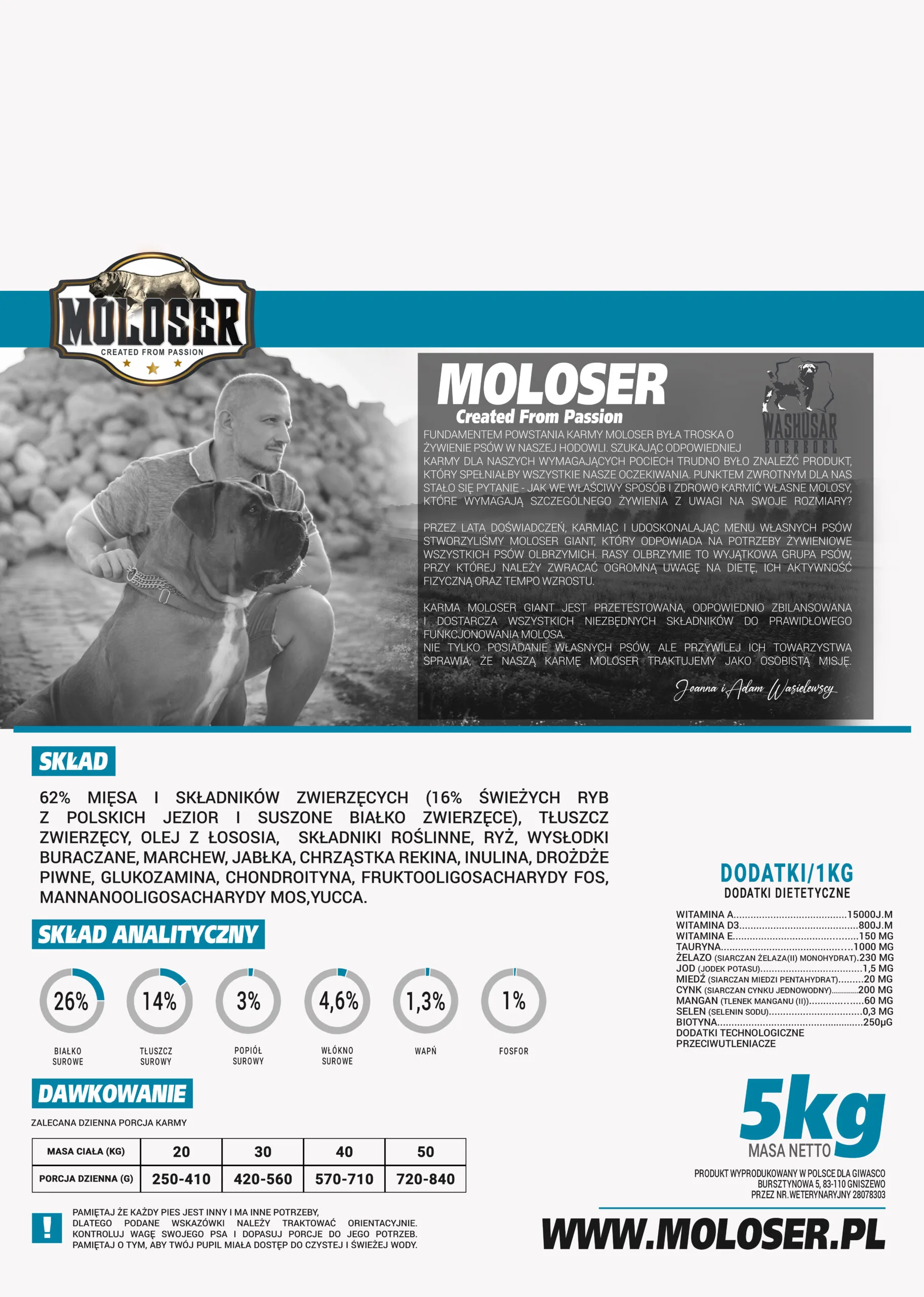 KARMA SUCHA MOLOSER RYBA RYŻ - obrazek 2